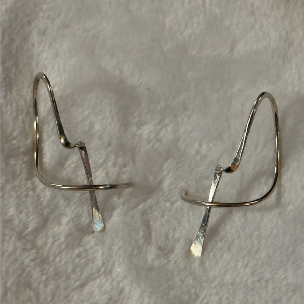 Artisan Made Twist-on Sterling Silver Earrings